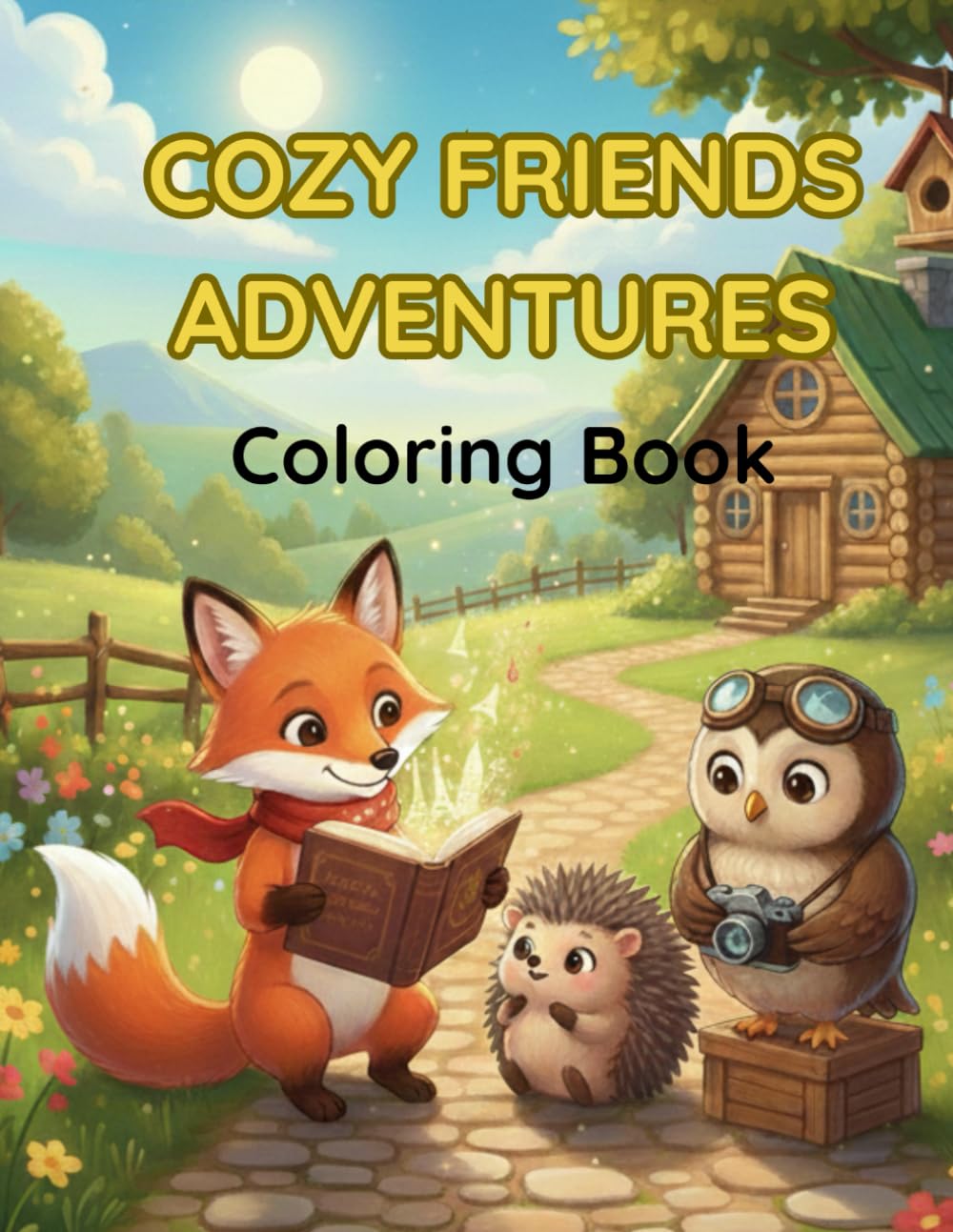Cozy Friends Adventures – Fox, Hedgehog & Owl | Coloring Book for Kids