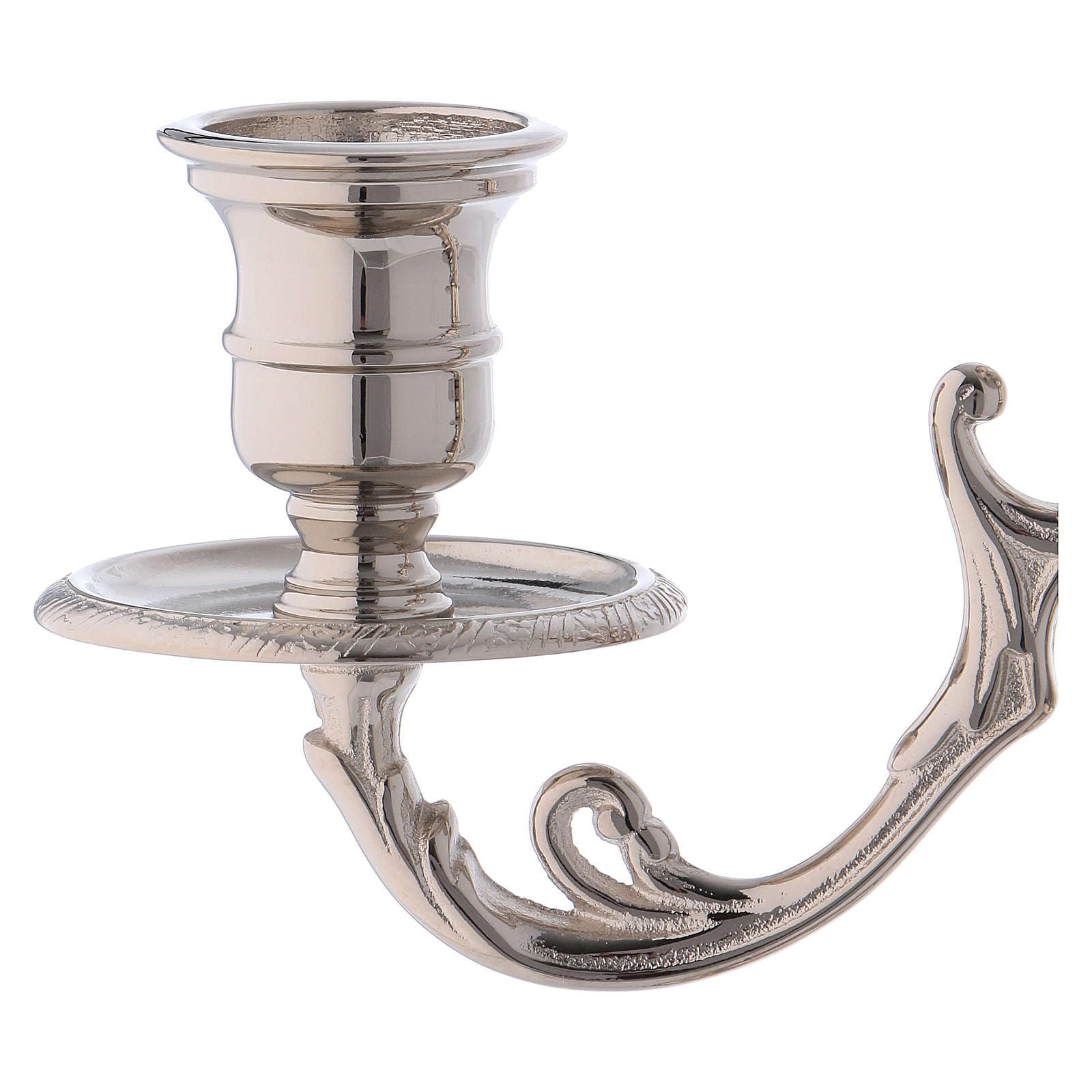 3 Branch Candle Holder in Brass, Silver