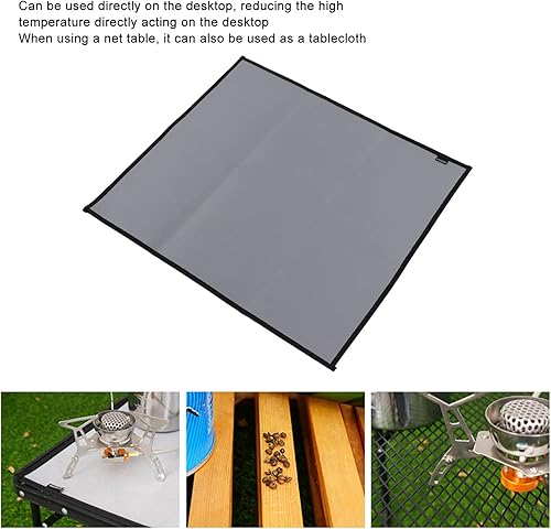Miniatura 7 de Tapete ignífugo para fogata, tapete para parrilla de barbacoa, tapete de aislamiento térmico, tapete a prueba de calor para debajo de la hoguera,