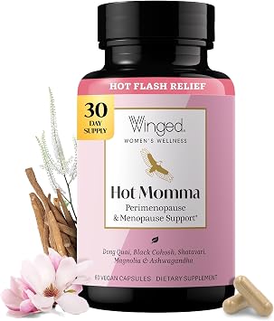 Winged Wellness Hot Momma, Menopause Supplements for Women, 60 Capsules