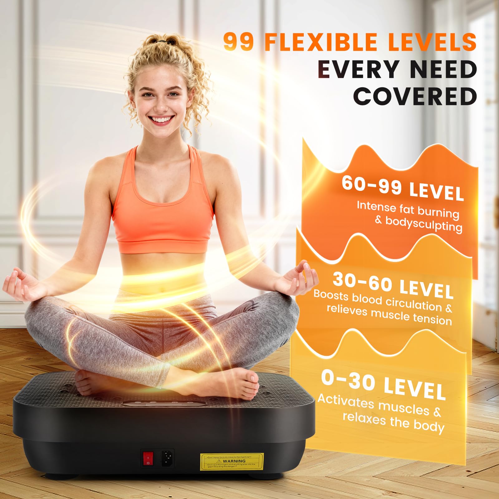 Plateforme vibrante pour le sport à la maison - Planche mobile électrique avec télécommande - Planche de fitness minceur - Appareil de vibration de sport - Plaque vibrante pour pieds, jambes, hanches