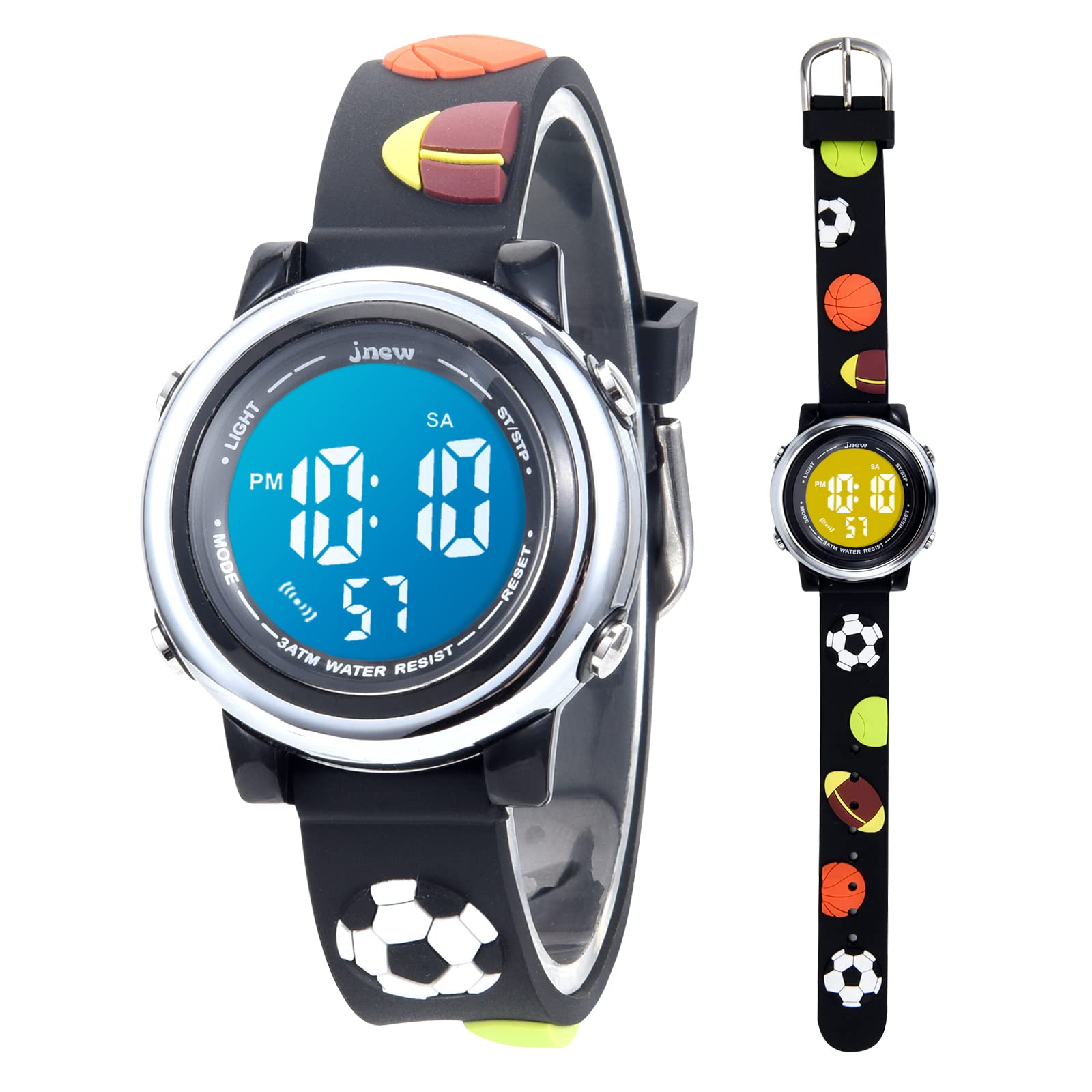 Mamiddle Reloj Deportivos Digital para Niño Niña Reloj Infantil Impermeable 3ATM con Alarma Fecha Cronómetro 7 Luces traseras LED