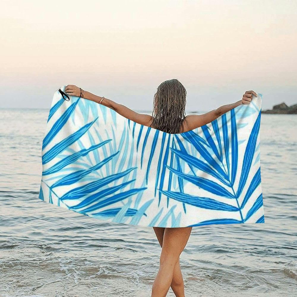 KANXLAN Tropical Turkish Beach Towel – Leave Pattern Beach Towel