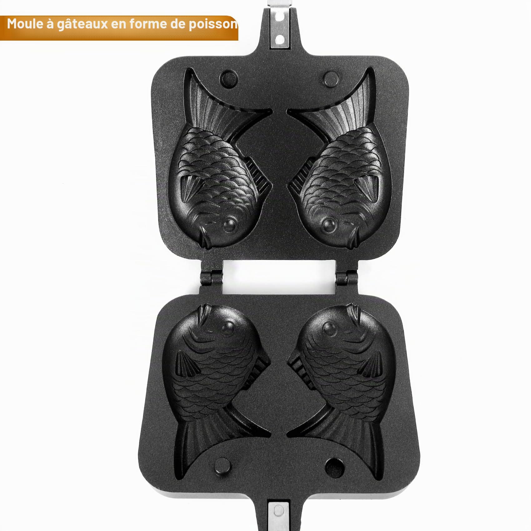 Taiyaki Double Poisson Moulé Chaud Dessert Gaufre Gâteau Fabricant Pan Japonais Crêpes Double Pan Antiadhésif 2 récipients