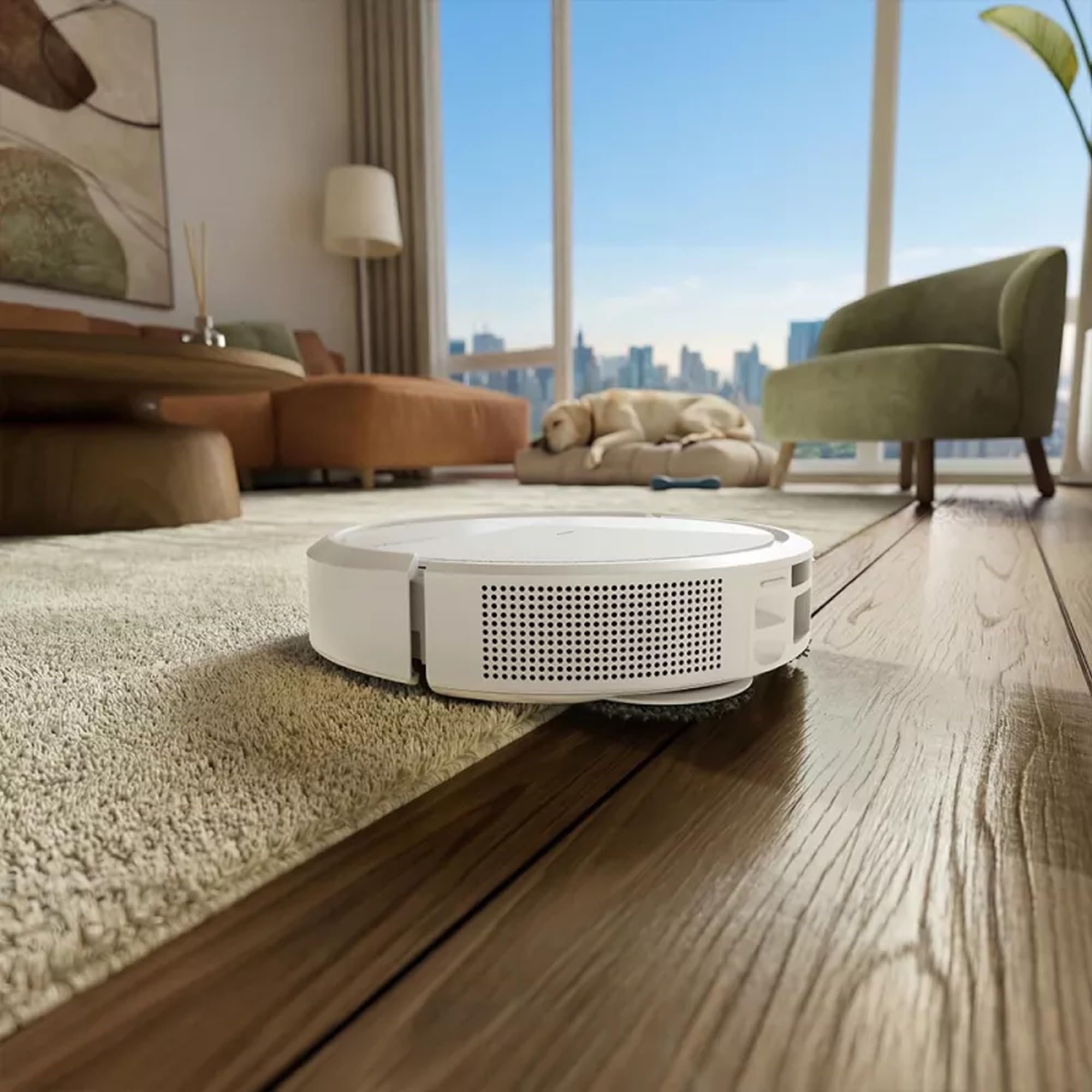 iRobot Roomba® 515 Combo ze stacją Auto Empty, robot odkurzająco-mopujący, moc ssania 22000 Pa, obrotowe mopy, pranie i suszenie padów, biały