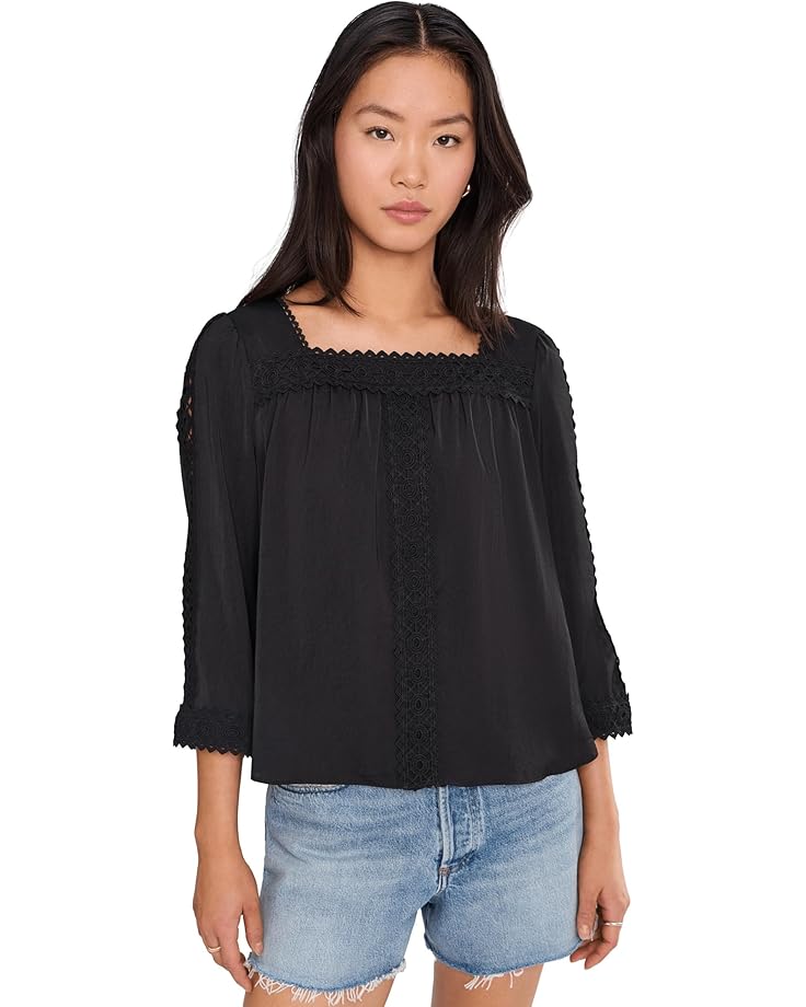 Vince Camuto Square Neck Lace Yoke Blouse - Main View