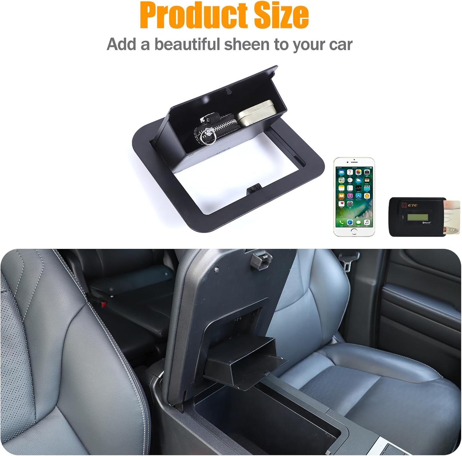Armrest Box Hidden Organizer Compatible with Toyota Land Cruiser 250 1958 Prado J250 LC250 2024 2025,Car Center Console Handrail Privacy Storage Box Tray(Not for Cooler Box) (Buckle switch(B)) image 3