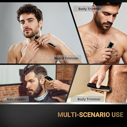 Miniatura 7 de Recortadora de barba para hombres, recortadora de pelo recargable para hombres, kit de aseo eléctrico para barba, cara, cuello, ingle y paisajismo,