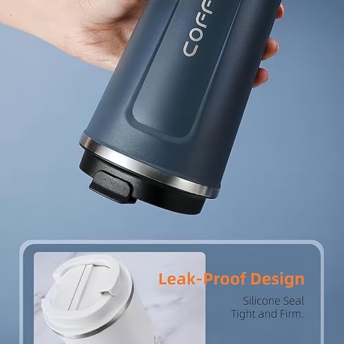 Miniatura 4 de Taza de café de acero inoxidable 304. Duradera, a prueba de fugas. Se adapta al hogar, oficina, al aire libre. Opciones de 12 oz17 onzas, varios