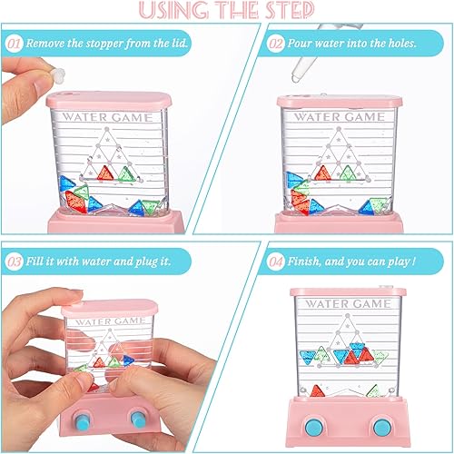 Miniatura 6 de Sumind 6 anillos de agua de mano, juego de agua de mano, mini juegos retro de los años 80 y 90 para niños, rellenos de calcetines de Navidad,