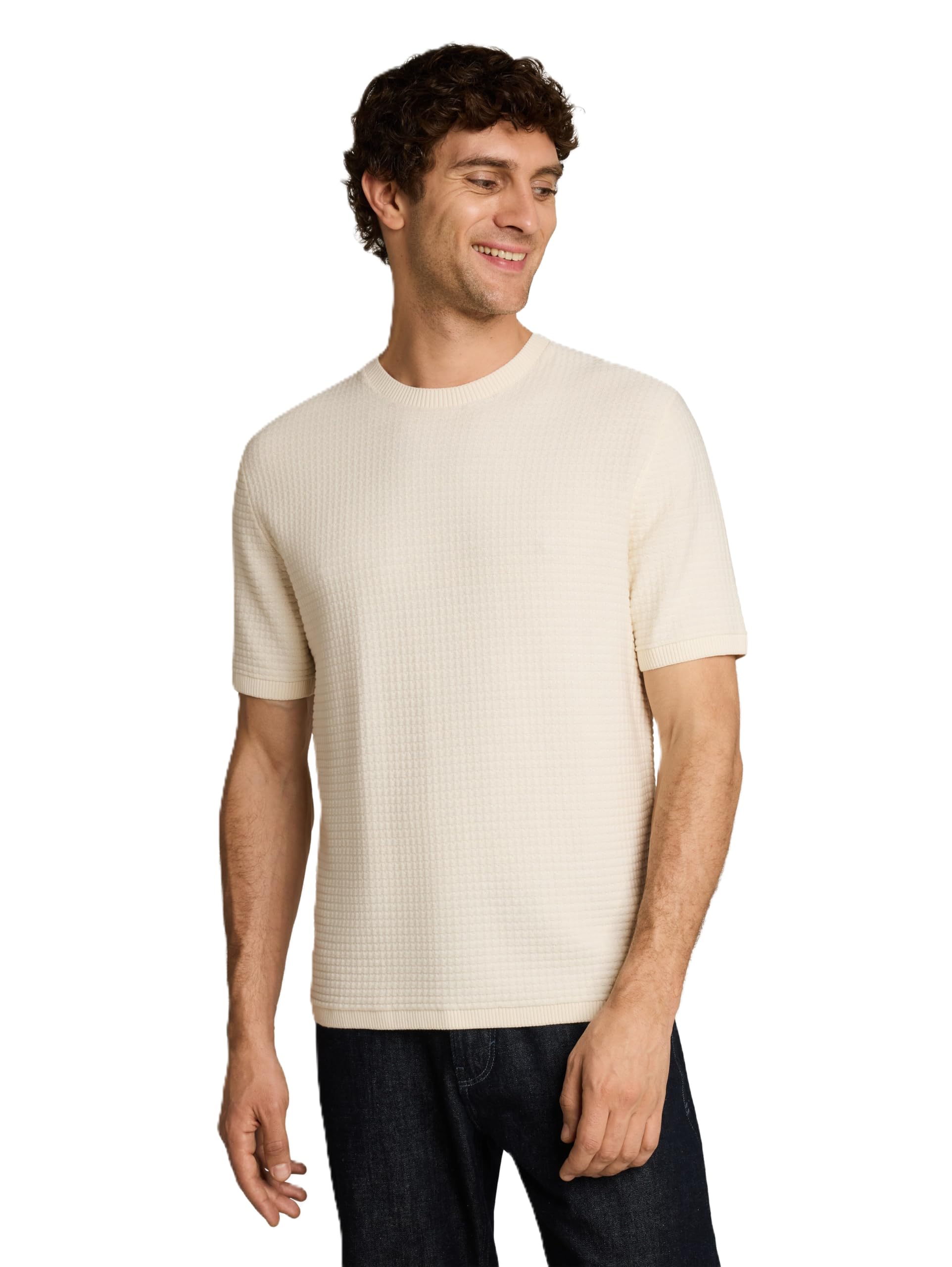 Tom Tailor Herren 1051981 T-Shirt mit Rundhalsausschnitt und Struktur
