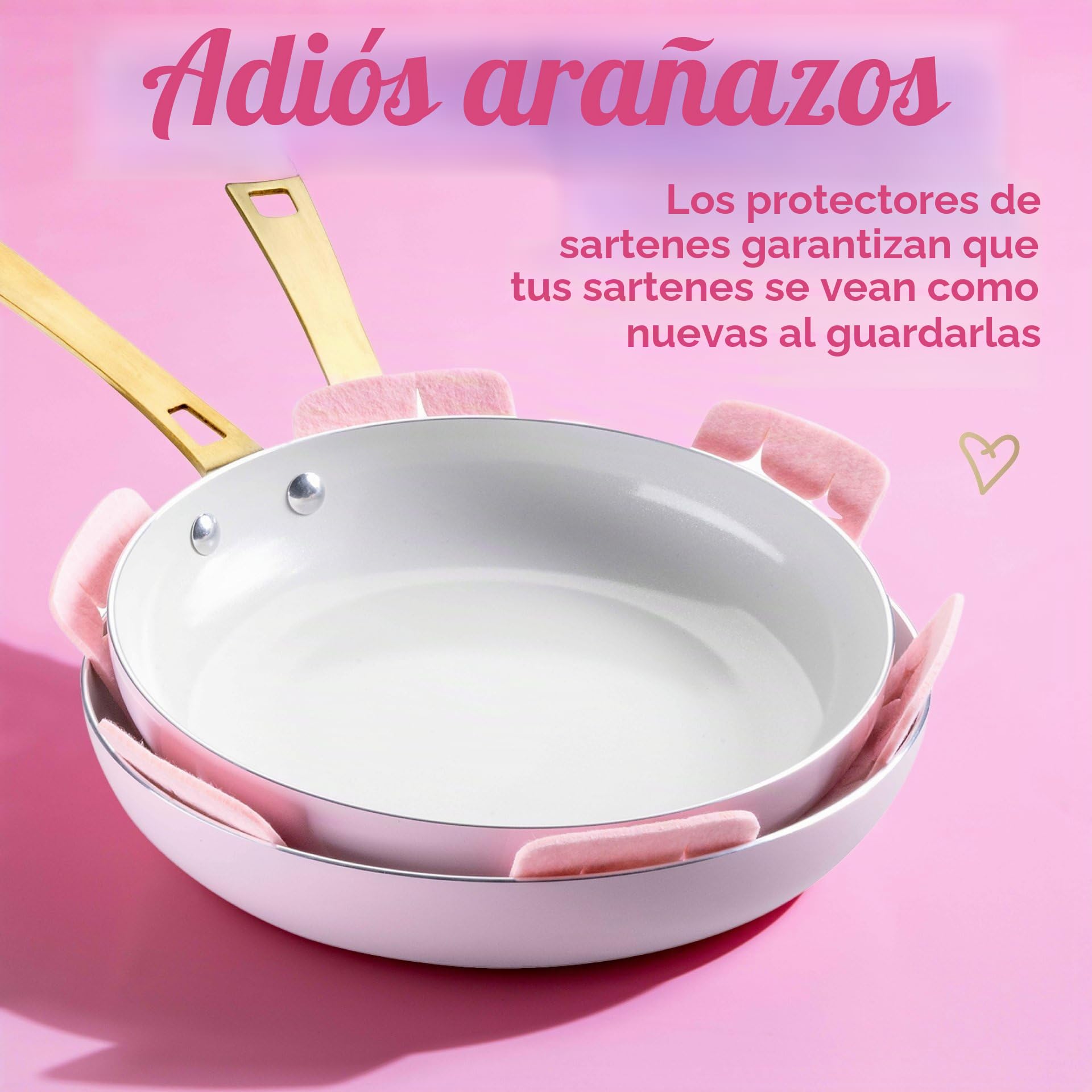 FACKELMANN Paris Hilton – Batería de cocina de 10 piezas – Aluminio y cerámica antiadherente, apta para inducción, apto para lavavajillas, color rosa, crema y dorado