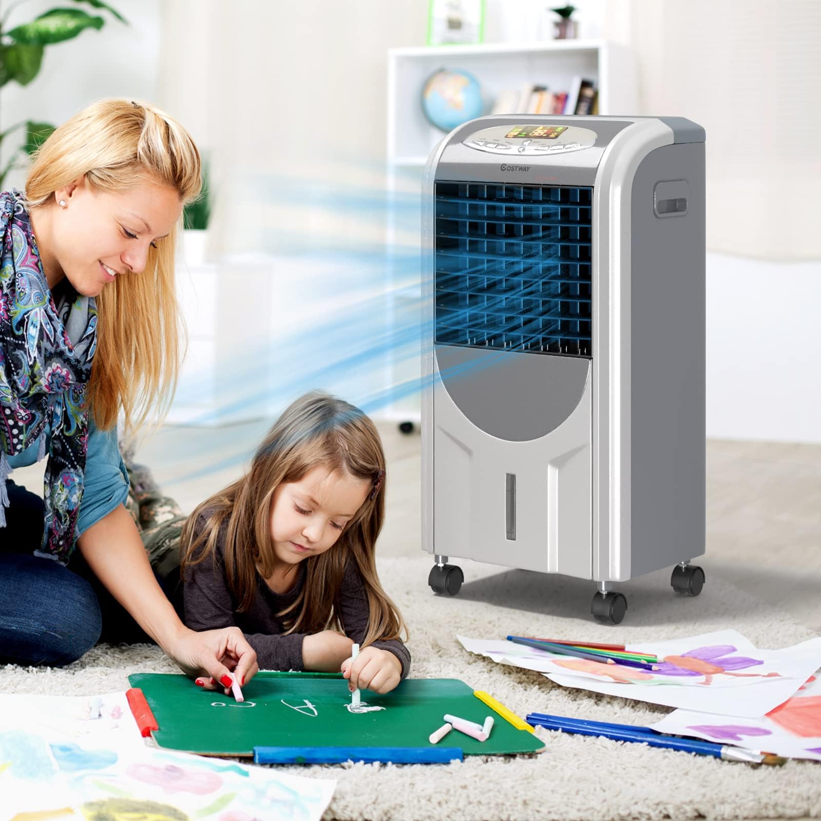 RELAX4LIFE Raffreddatore Evaporativo 5 in 1 Nuova 2026 con Raffreddamento 75W, Riscaldamento 2000W, Umidificatore, Ventilatore, Purificatore d’Aria, Timer 8H, Serbatoio 7L (5in1 Total 7L 2026)