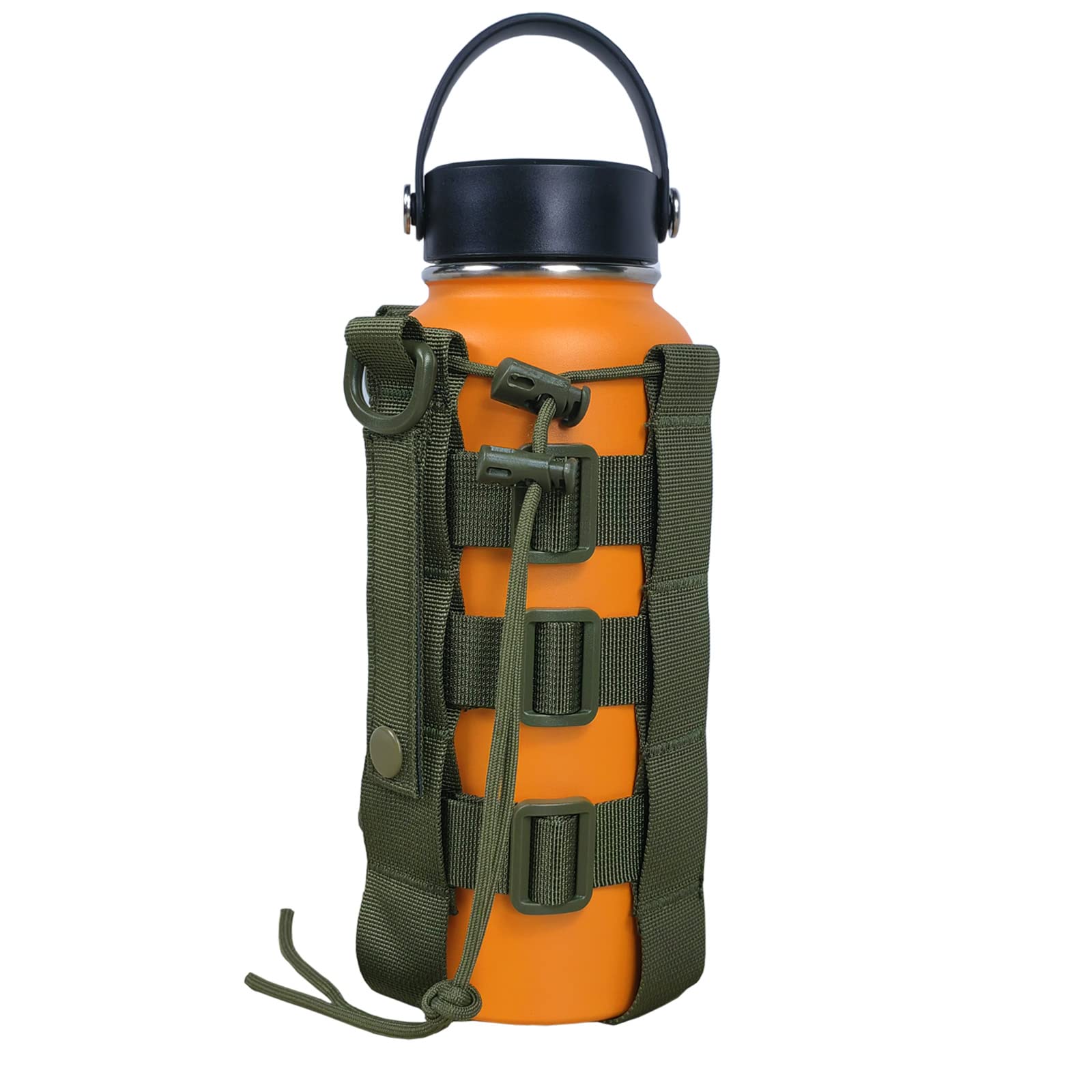 Fyelo Molle Water Bottle Holder Tactical Pouches Adjustable 16-76 oz Enhanced Dual Pockets Multi Use for Outdoor Sports Fit for Backpack/Vest/Belt/