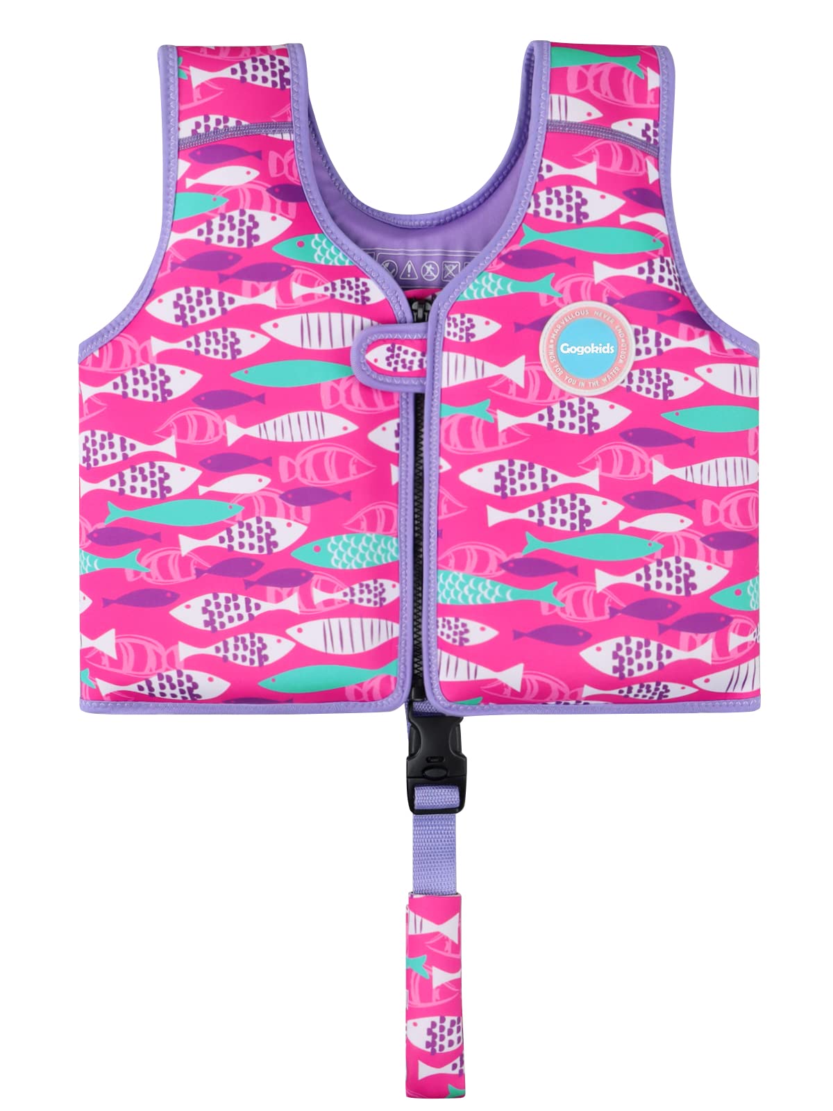 Gogokids Chaleco de Natación para Niños Niñas, Traje de Baño Flotación Ajustable Aprender a Nadar 2-6 Años