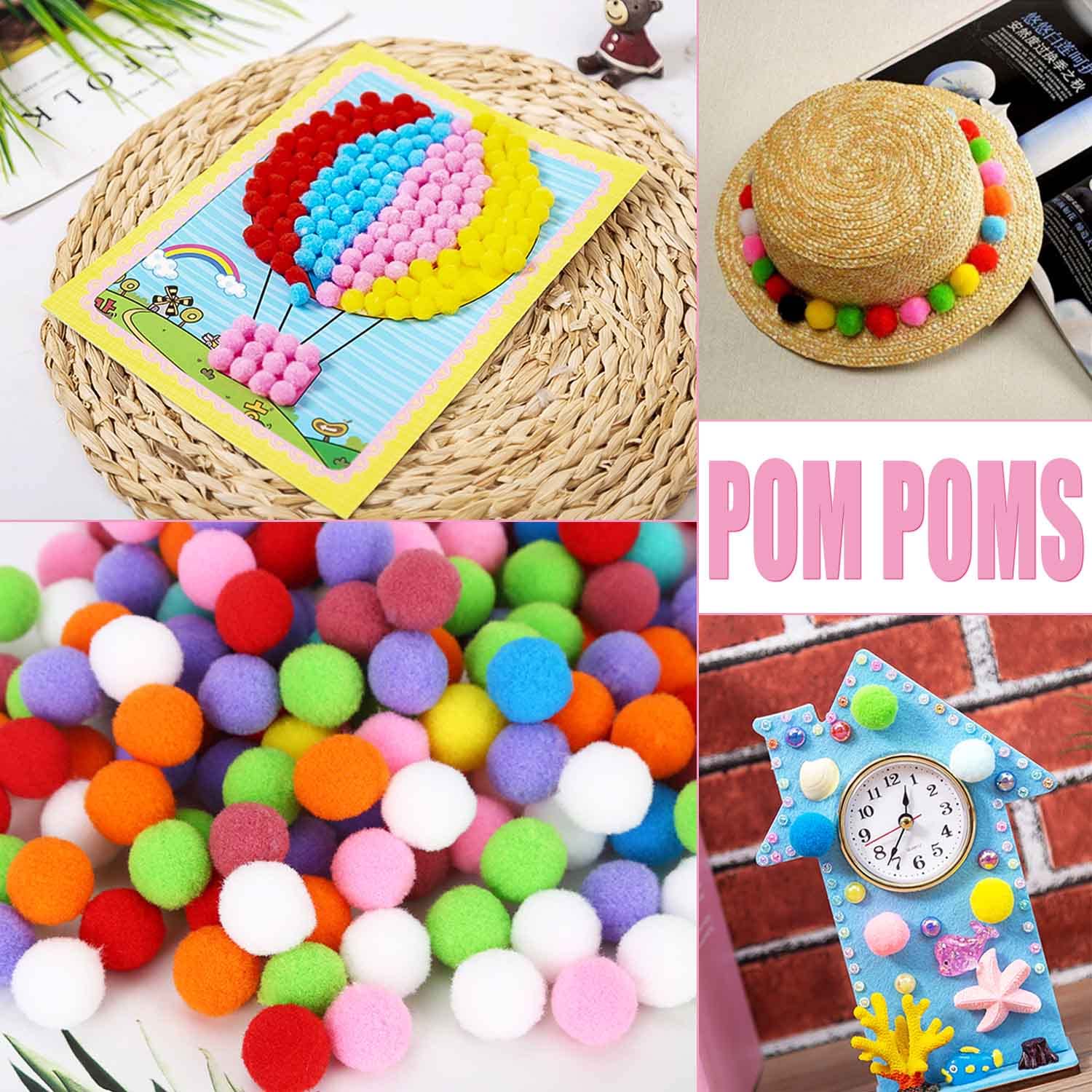 200 Pompons Multicolores 2cm - Loisirs Créatifs Enfants, DIY, Décoration