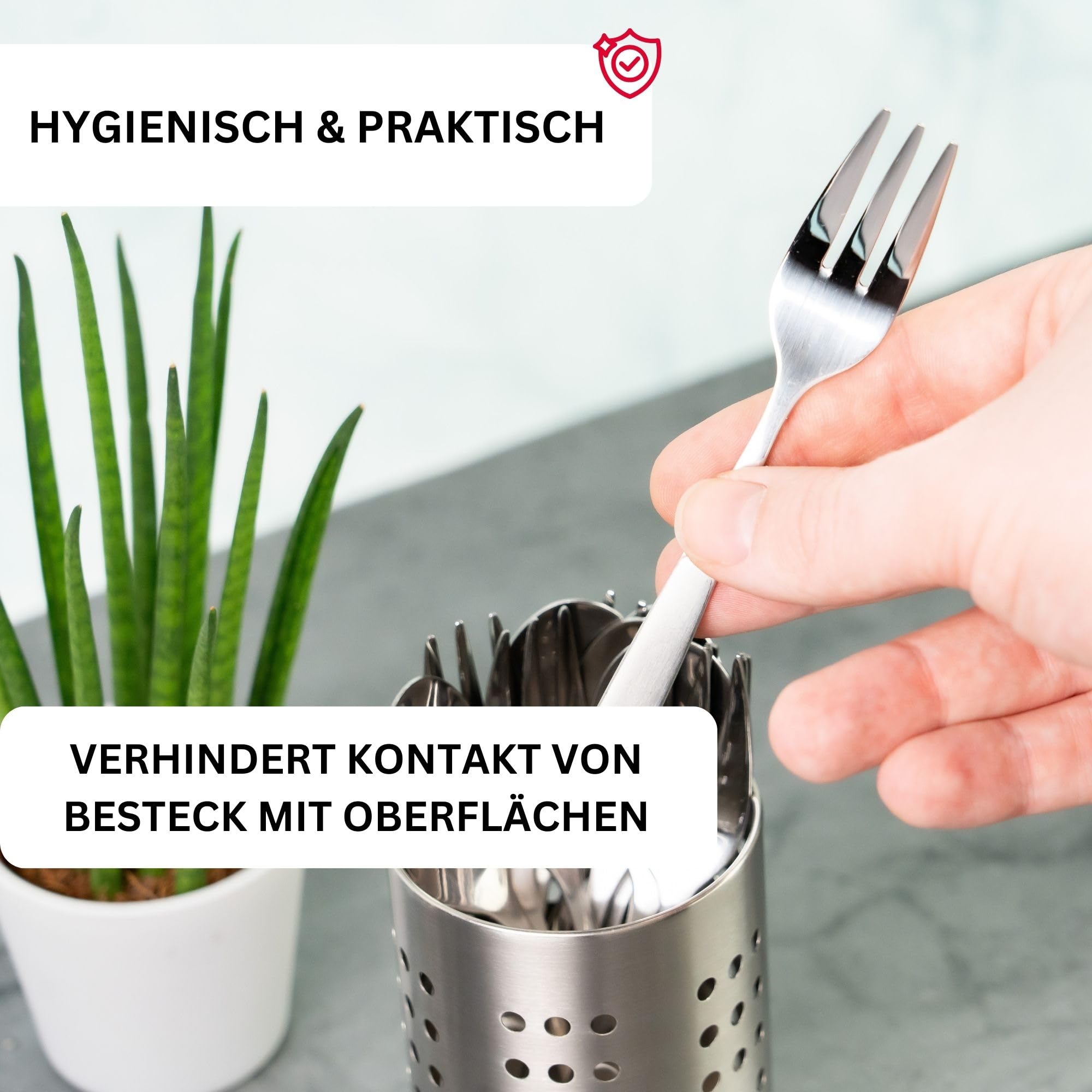 Edelstahl-Utensilienhalter Für Die Küche – Silberfarben, Stabil & Platzsparend