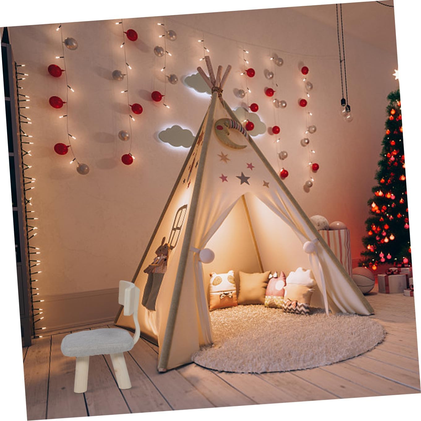 MERRYHAPY Boys and Girls Chair Back Support Creative Solid Stool for Toddlers Safe and Ergonomic Design for Home and Playroom Use for Boy Girl Rooms