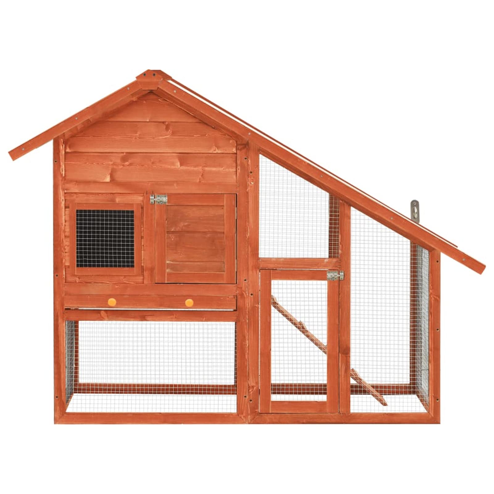 LAPOOH Conejera de Madera Maciza de Abeto 140x63x120 cm, Jaula Cobaya, Jaulas para Conejos, Jaula Hamster, Casa Conejo, Casita Conejo, Kid Conejo