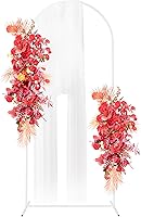 Vista 8 de Fomcet Arco de Boda de Metal Dorado de 6 Pies x 2.6 Pies Soporte de Fondo Marco Arqueado de Globos para Ceremonia Fiesta de Cumpleaños Graduación