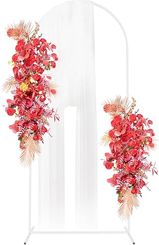 Fomcet Marco de arco de boda de metal blanco de 6 x 2.6 pies para ceremonia, fiesta de cumpleaños, graduación, despedida de soltera, baby shower,