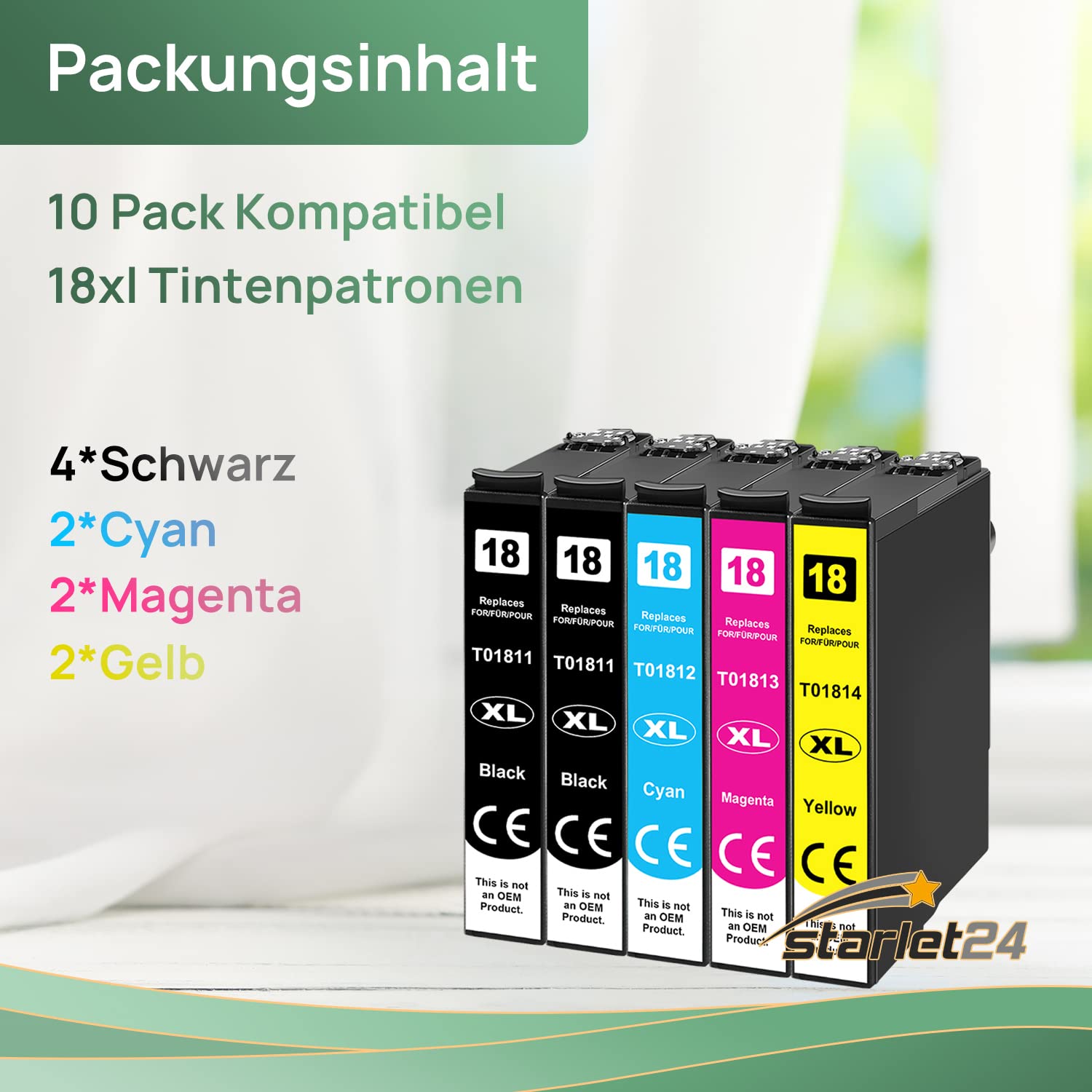 10x Cartucce per Stampante Compatibili per Epson Expression Home XP-102 202 205 212 215 225 30 302 305 312 313 315 322 325 33 402 405 405 WH 412 413 415 422 425