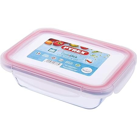 Amazon De Pyrex Cook Click Frischhaltedose Mit Kunststoffdeckel Rechteckig 0 8 L