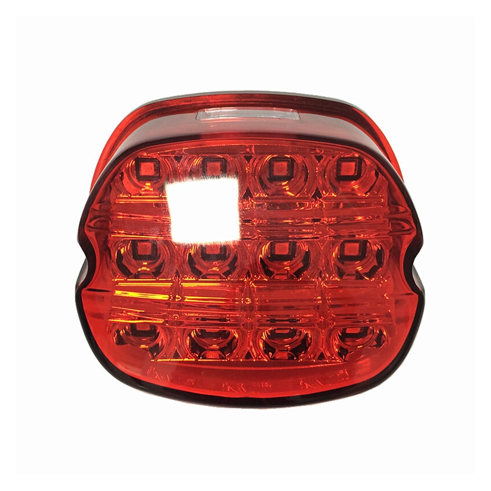 Motorrad LED-Licht Rücklicht 12v Nummernschild Hinterbremse Motorlampe für Kissen Super Wide Glide Low Rider Fat Bob(rot)