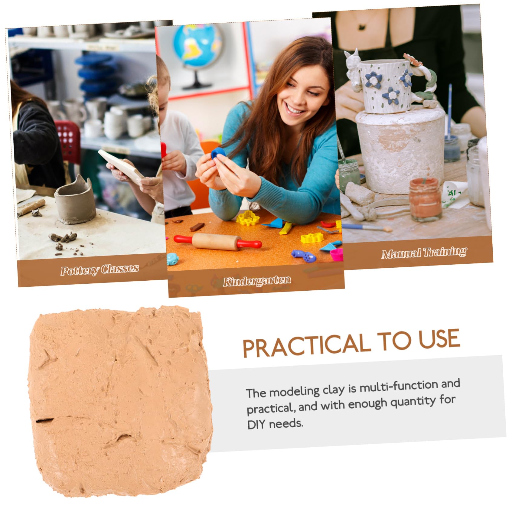 Arcilla para Modelar para Bricolaje 6 Piezas Beige Abs para Manualidades | Textura Suave y Firme, 200g por Bolsa, para Principiantes en Modelado DIY