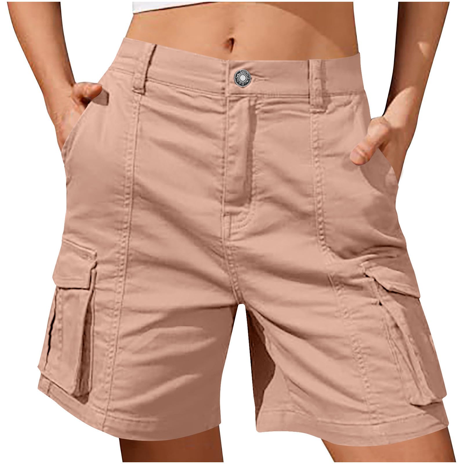 RLEHJN Cargo Shorts Damen,Sommer Kurze Cargohose Outdoor Arbeitshose Kurz Jeans Bermudas Knielang Stoffhose Wandershorts Trekkinghose Y2k Sommershorts Baggy Freizeitshorts Jorts mit Multi Taschen