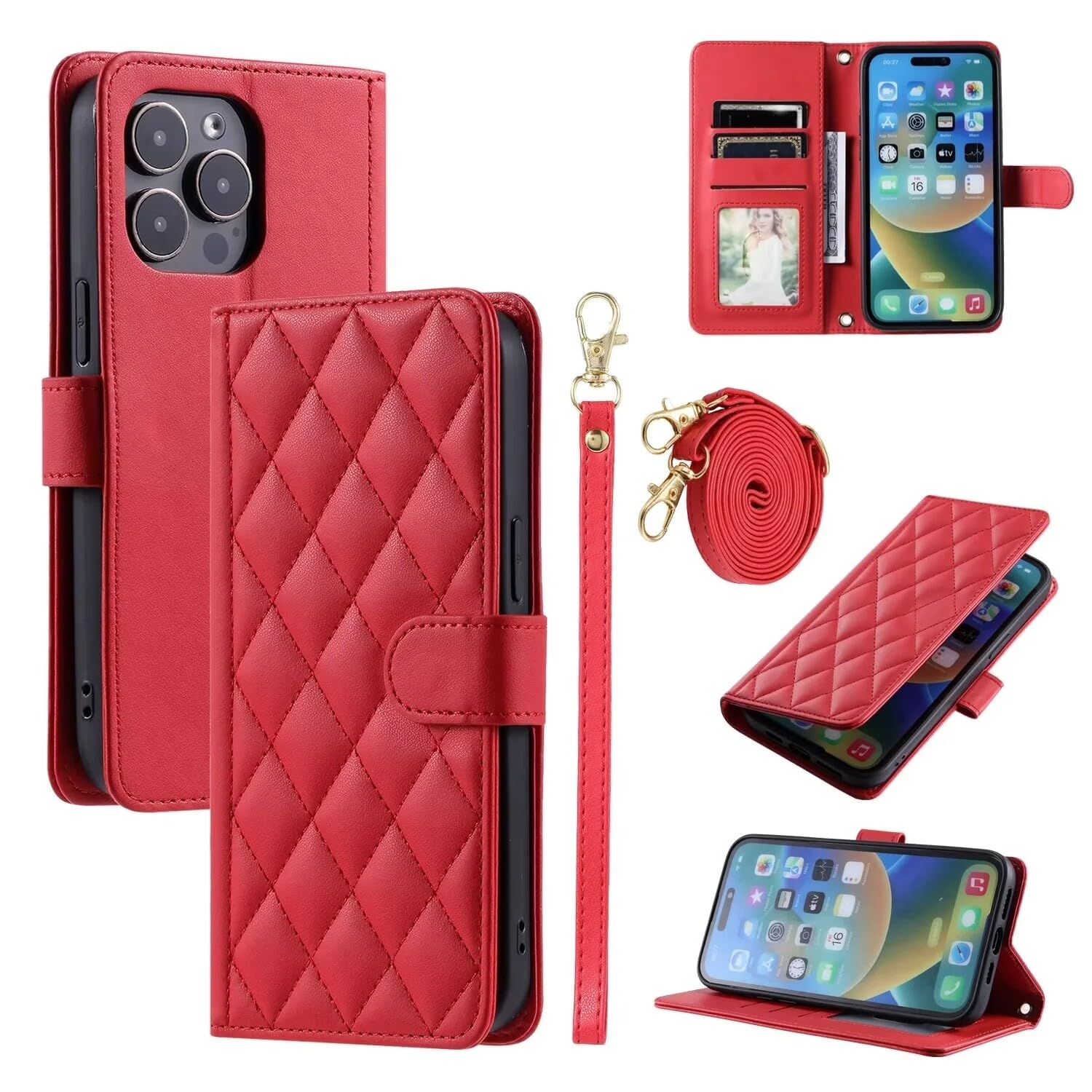 Generic Étui compatible avec Sony Xperia 1 III (couleur : rouge) Étui portefeuille à rabat magnétique en cuir de qualité supérieure