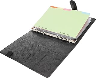 VILLCASE 1 Conjunto De Orçamento Livro Dinheiro Carta Envelopes Poupança Fichário Enchimento De Dinheiro Fichário A5 Fichário De Couro Do Plutônio A5 Planejador Inserções Fichário De