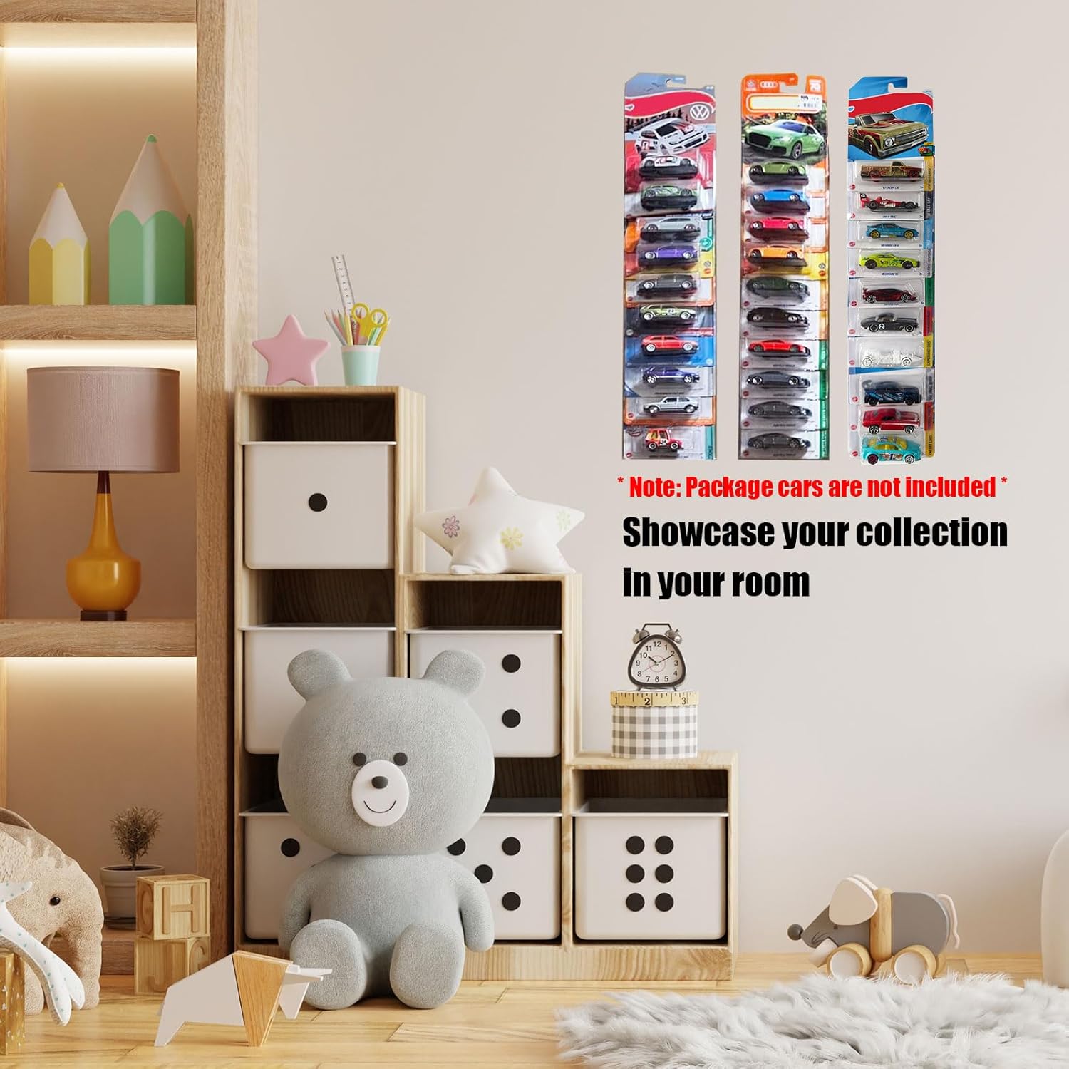 10 Pcs Display Case for Packaged Model Cars - Holds Up to 100 Cars, Compatible with Hot Wheels Packaged Toy Organizer Diecast Blister Wall Display Case