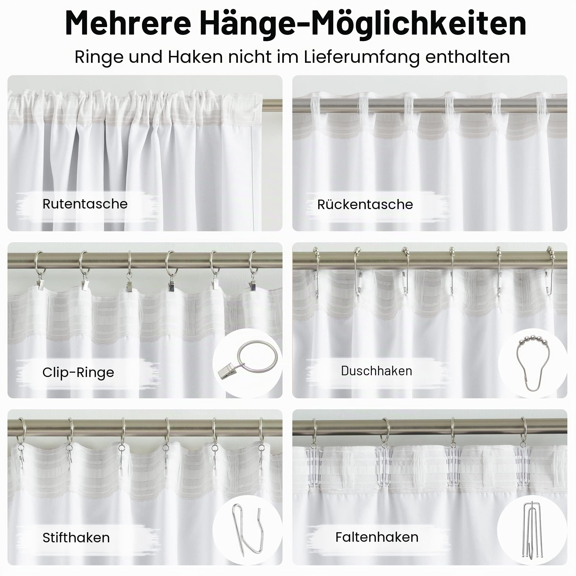 DUALIFE Extra Lange Vorhänge – Maßgeschneiderte 3.4 m Lange Vorhänge, hohe Deckenschränke auf der Rückseite und Stangentasche, 2 Geschichten, 132x332 cm, 2 Paneele