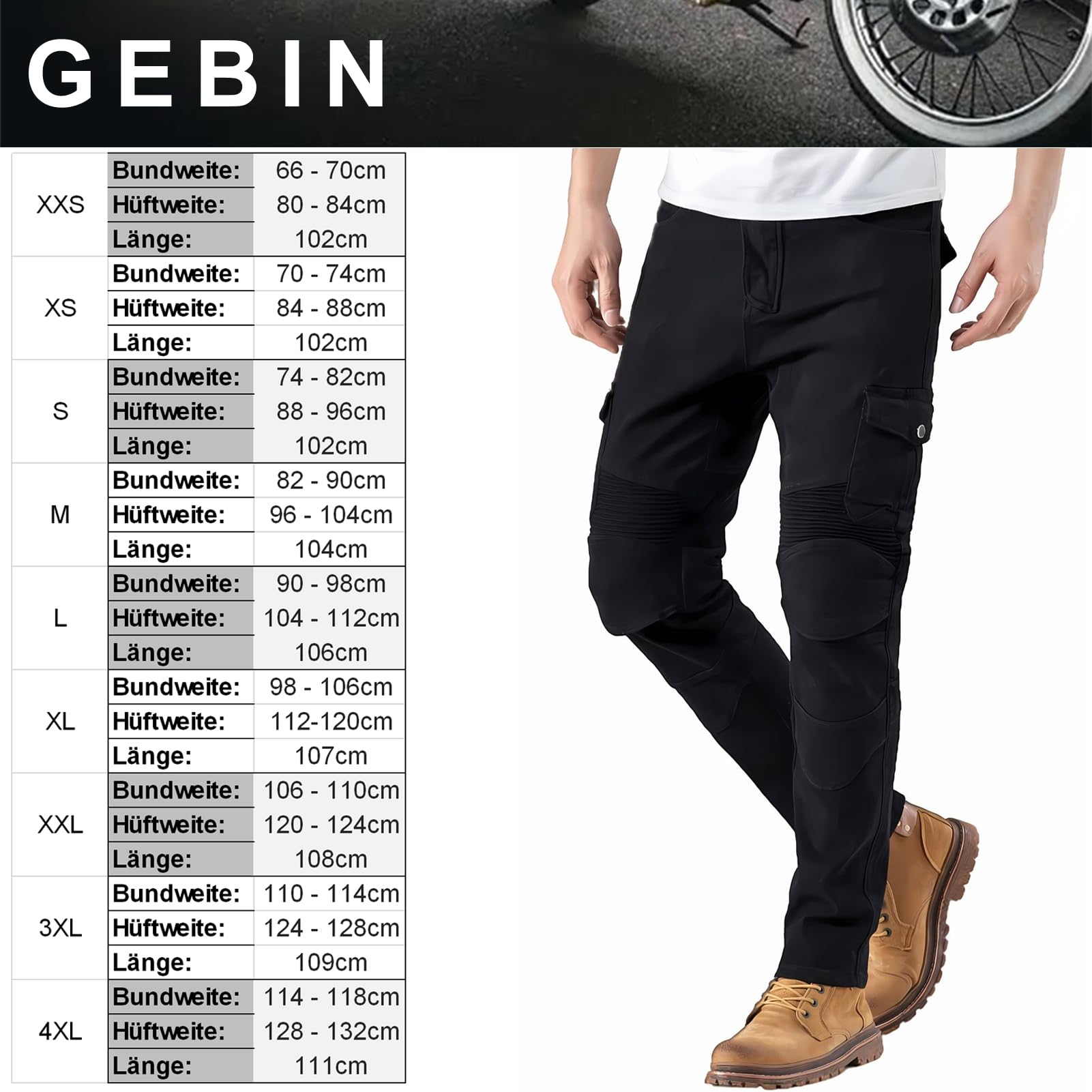 OZONE MOTO Faster Jean De Moto Homme | Doublure En Fibre D'aramide | Protections Genoux Niveau 2 | Poches Pour Protections De Hanches Et De Coccyx | 2