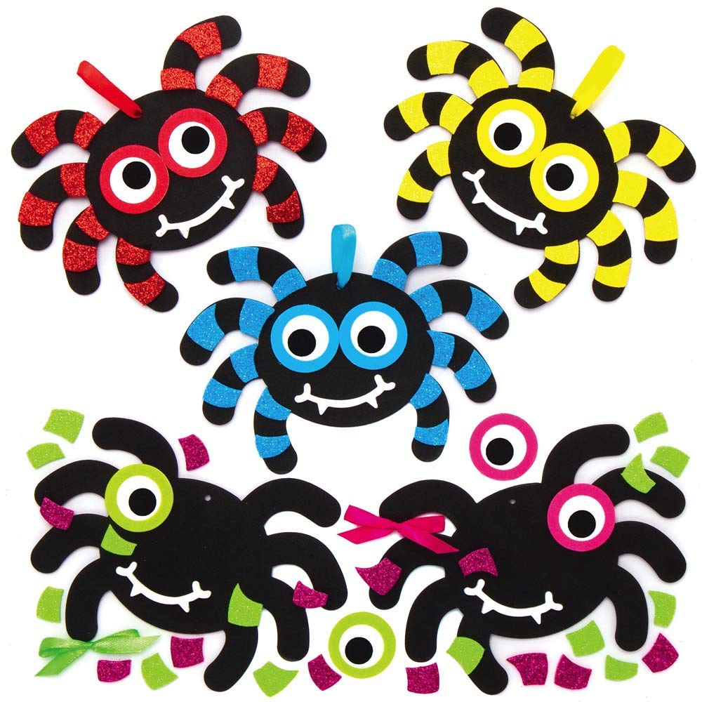 Baker Ross Halloween Spider Magnet Sets Mix & Match 8 Pack Arts and Crafts for Kids AX263