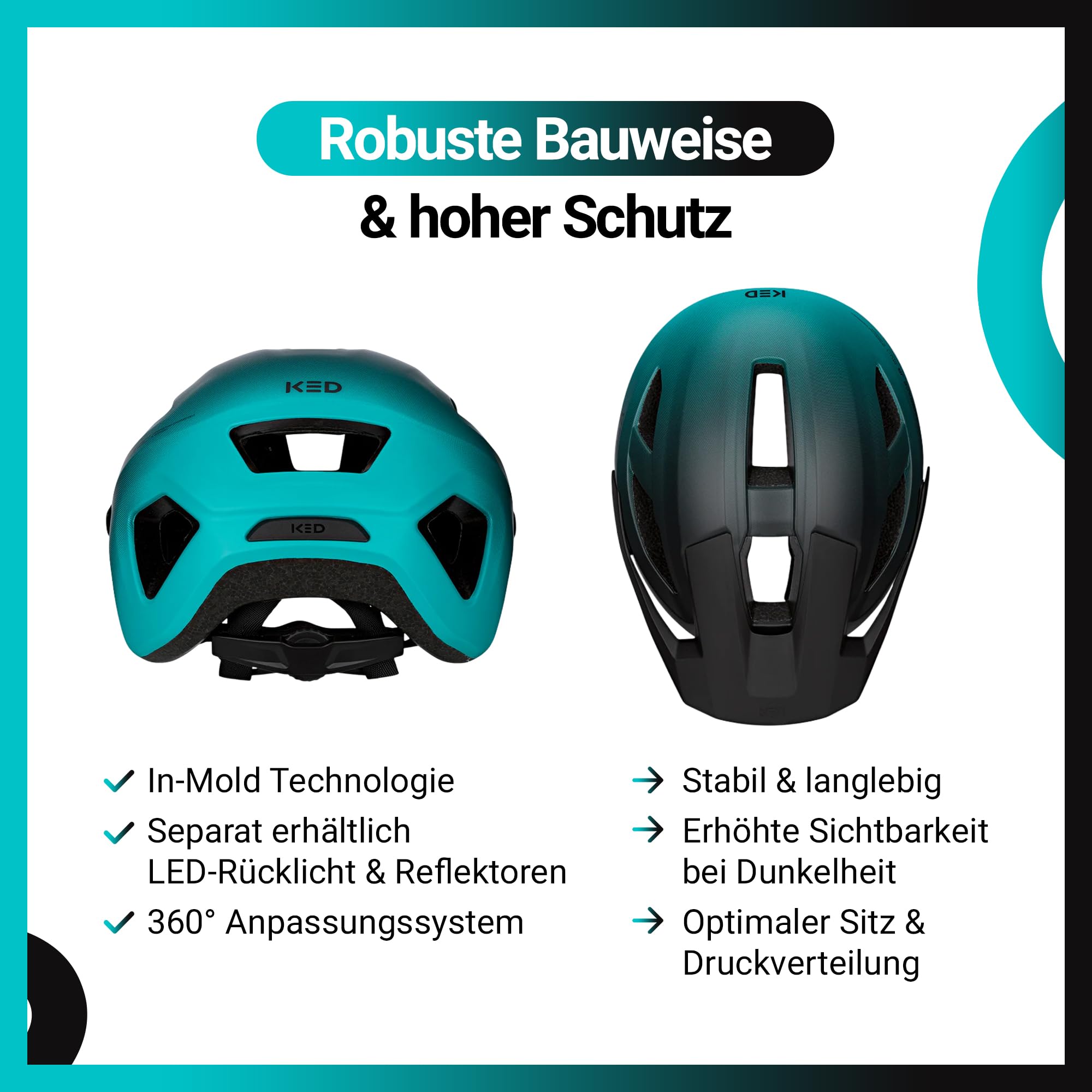KED Embrace Jr Fahrradhelm – Jugendhelm Mit Integriertem Visier, Leichtbau Und Vielseitiger Alltagstauglichkeit