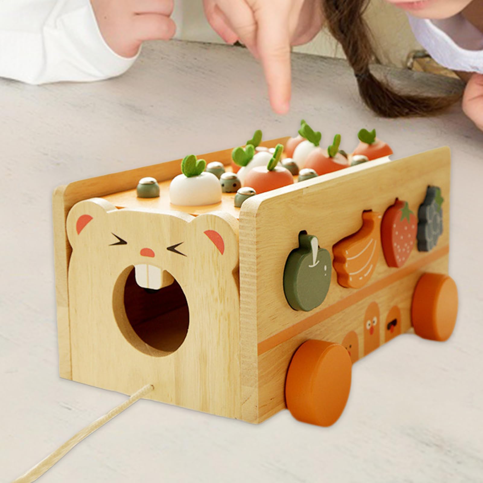 Gioco di Incasso di Forme per Bambino,Gioco educativo in legno di disegno di carota e | Giocattolo educativo di ordinamento delle forme - per la scuola materna primaria Feste Attività Natale