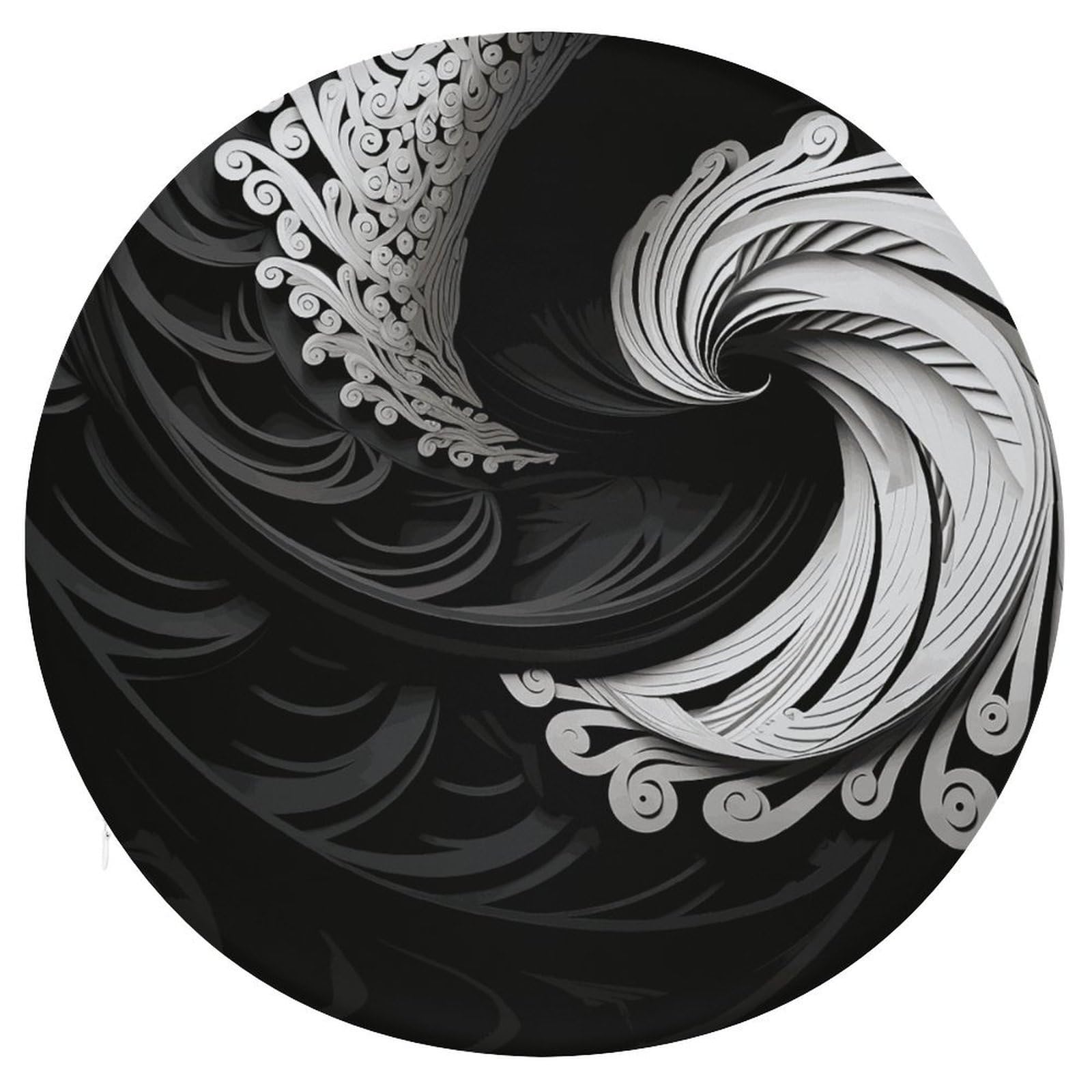 Wsoihfec Style Black And White Image Seat Cushion Round Chair Pad