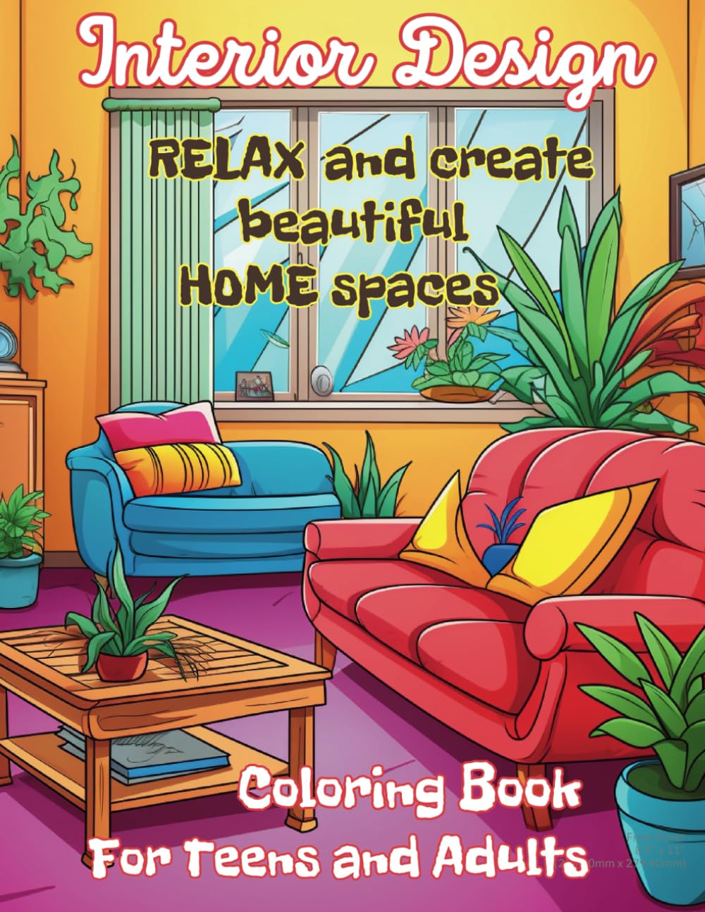 Interior Design Coloring Book for Teens and Adults: Relax and Create Beautiful Home Spaces