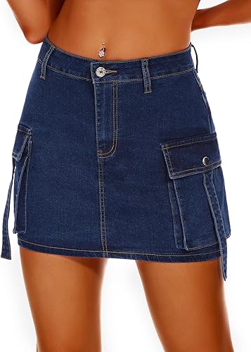 Amazon.com: WUDODO Women High Waisted Denim Skorts Mini Y2K