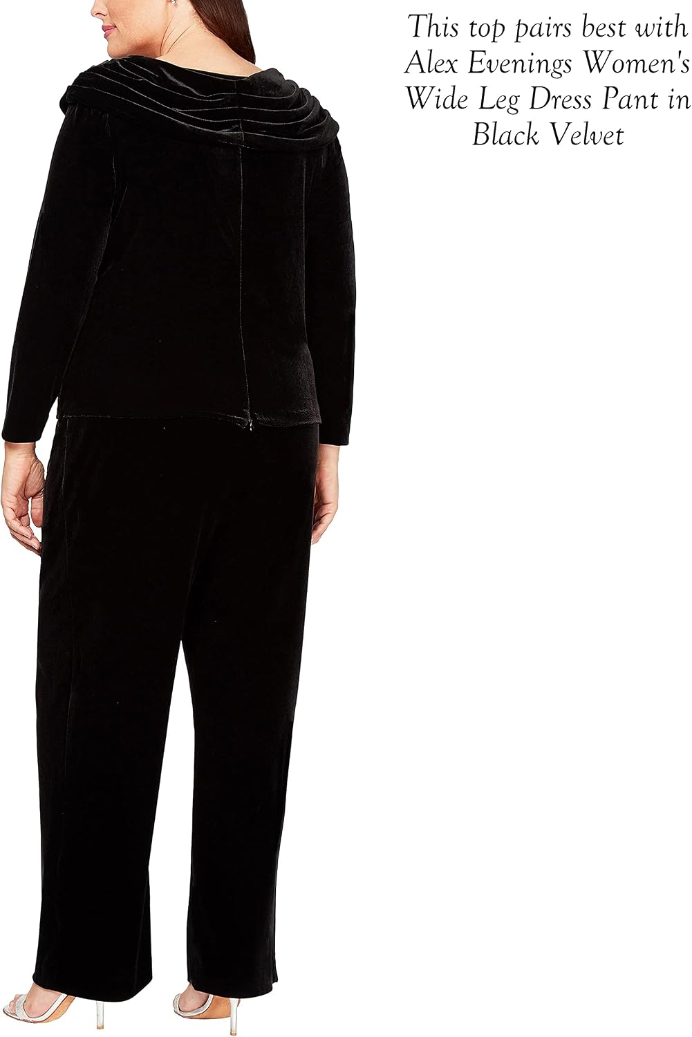 Alex Evenings Womens Wide Leg Chiffon Dress Pant for Mother of The Bride, Elegant Party Outfit (Petite and Regular Sizes)