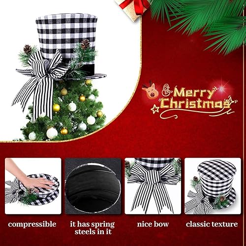 Miniatura 7 de URMAGIC Decoración para árbol de Navidad, 28 x 15 pulgadas, con sombrero y brazos articulados, adorno para árbol de Navidad, adornos para árbol de