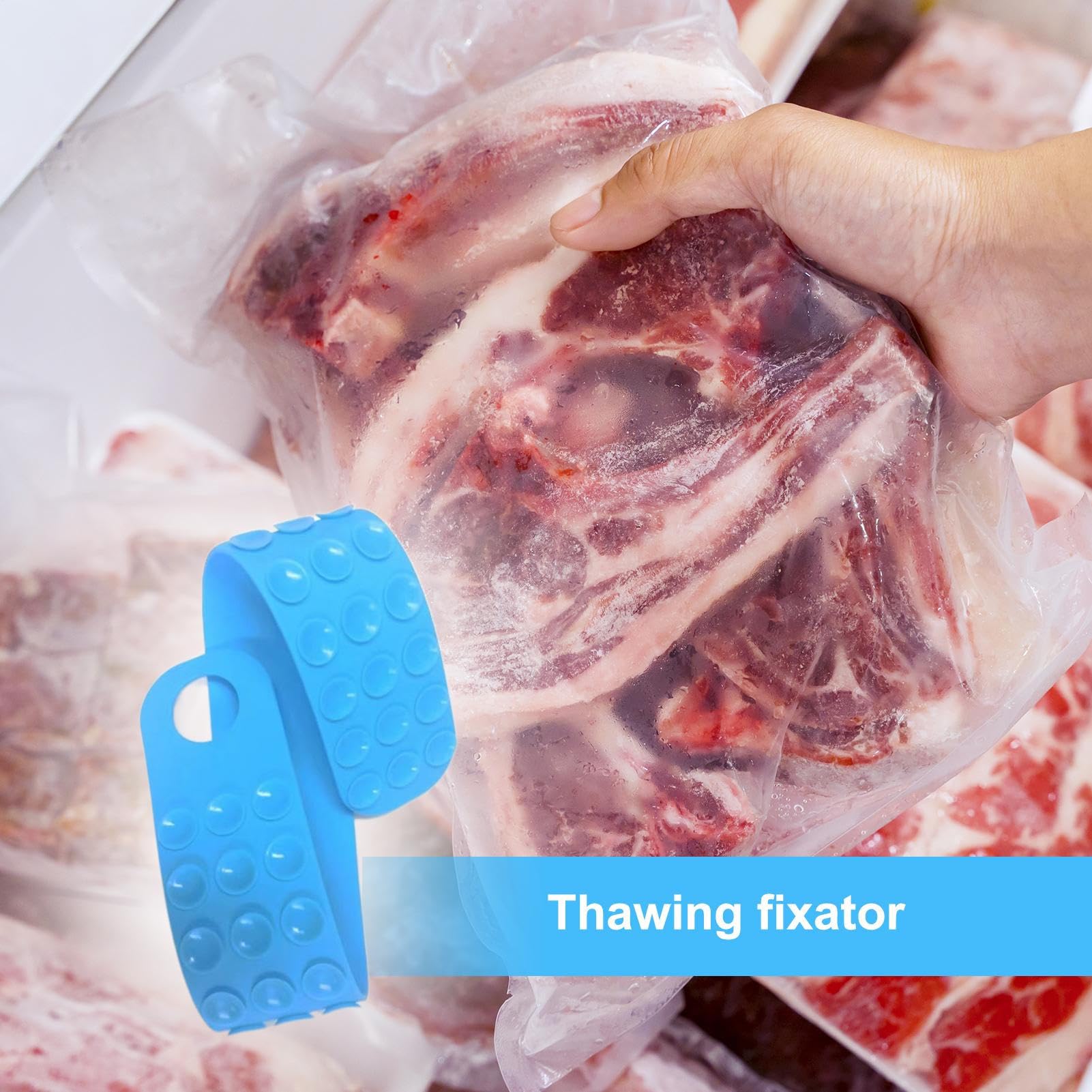Meat Thaw Belt - Fleischauftaugürtel, schnelles Auftauen von Fleisch, zum Aufhängen von natürlichen Abtaustreifen, schnelles Auftauwerkzeug, wiederverwendbarer sicherer Lebensmittel-Taugürtel für Obst