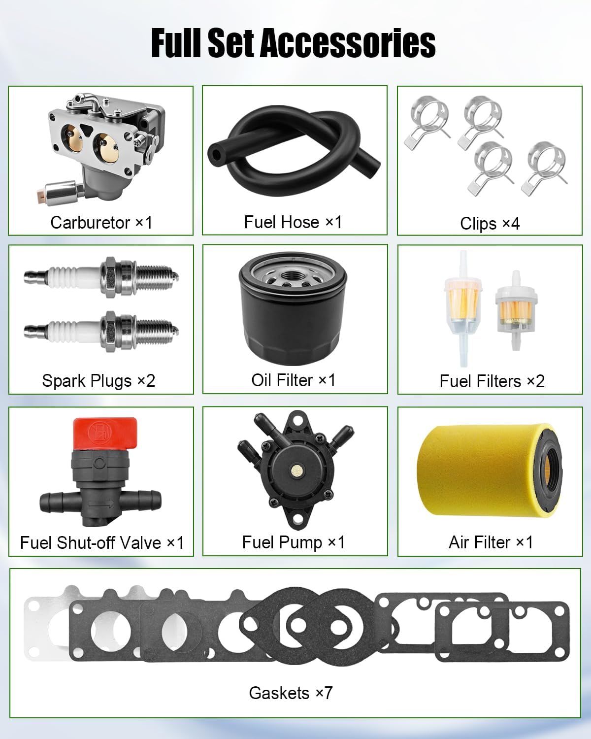 MIA10632 Carburetor Kits Compatible With Johe Deere Z235 Z245 Z255 Zero Turn Mowers D125 LA175 X130R X140 Tractor, Replace MIA11790 AM134086 Carburetor MIU13963 594201 Air Filter