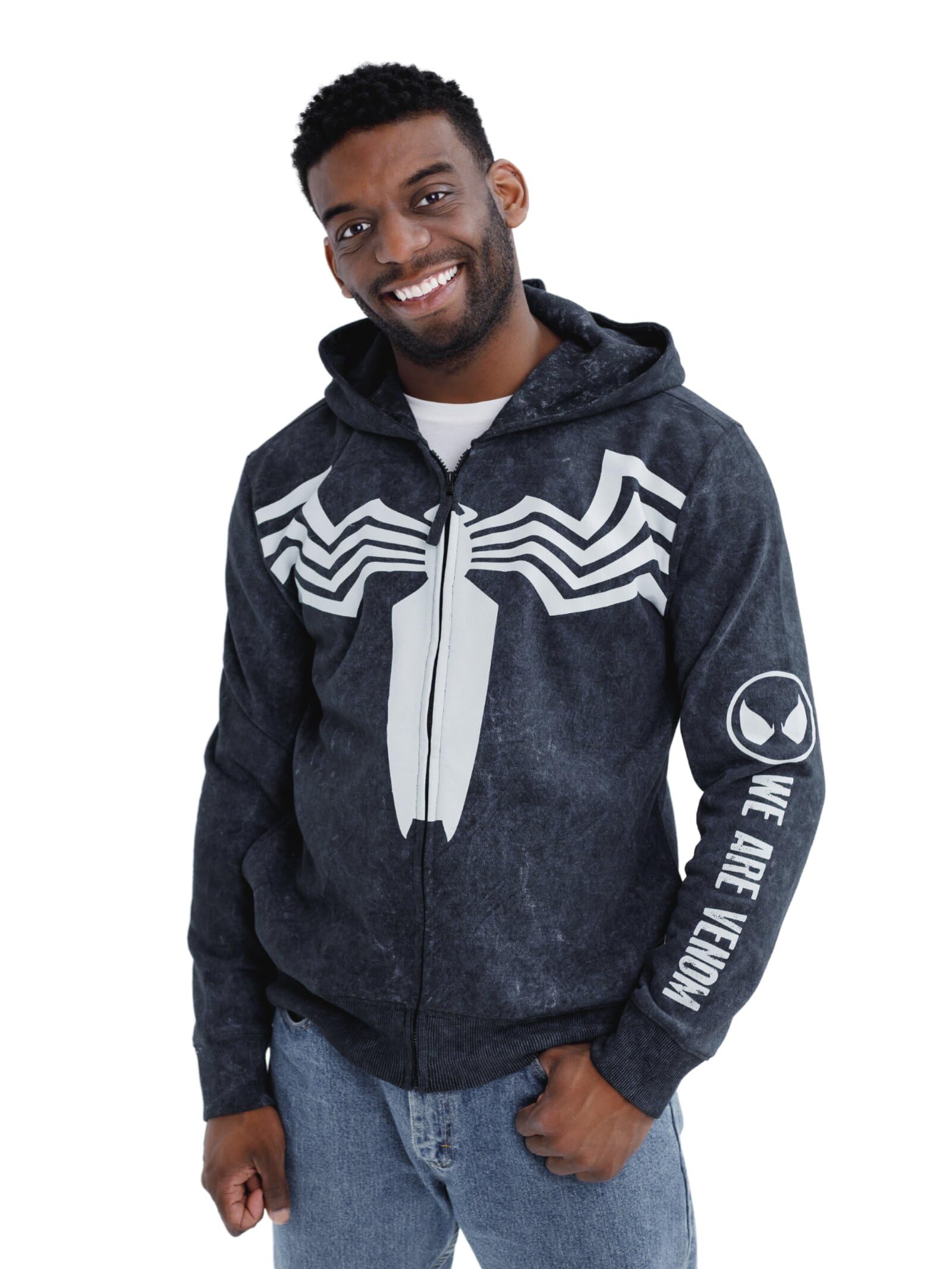 Marvel Spider-Man polarowa dopasowana rodzinna bluza z kapturem z zamkiem błyskawicznym cosplay rozmiary dla malucha do dorosłych (2T-2XL)