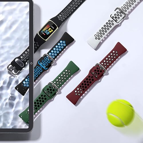 Miniatura 5 de Maledan Compatible con Fitbit Charge 5 bandasFitbit Charge 6 bandas para hombres y mujeres, correa deportiva de silicona suave para Charge 6 y