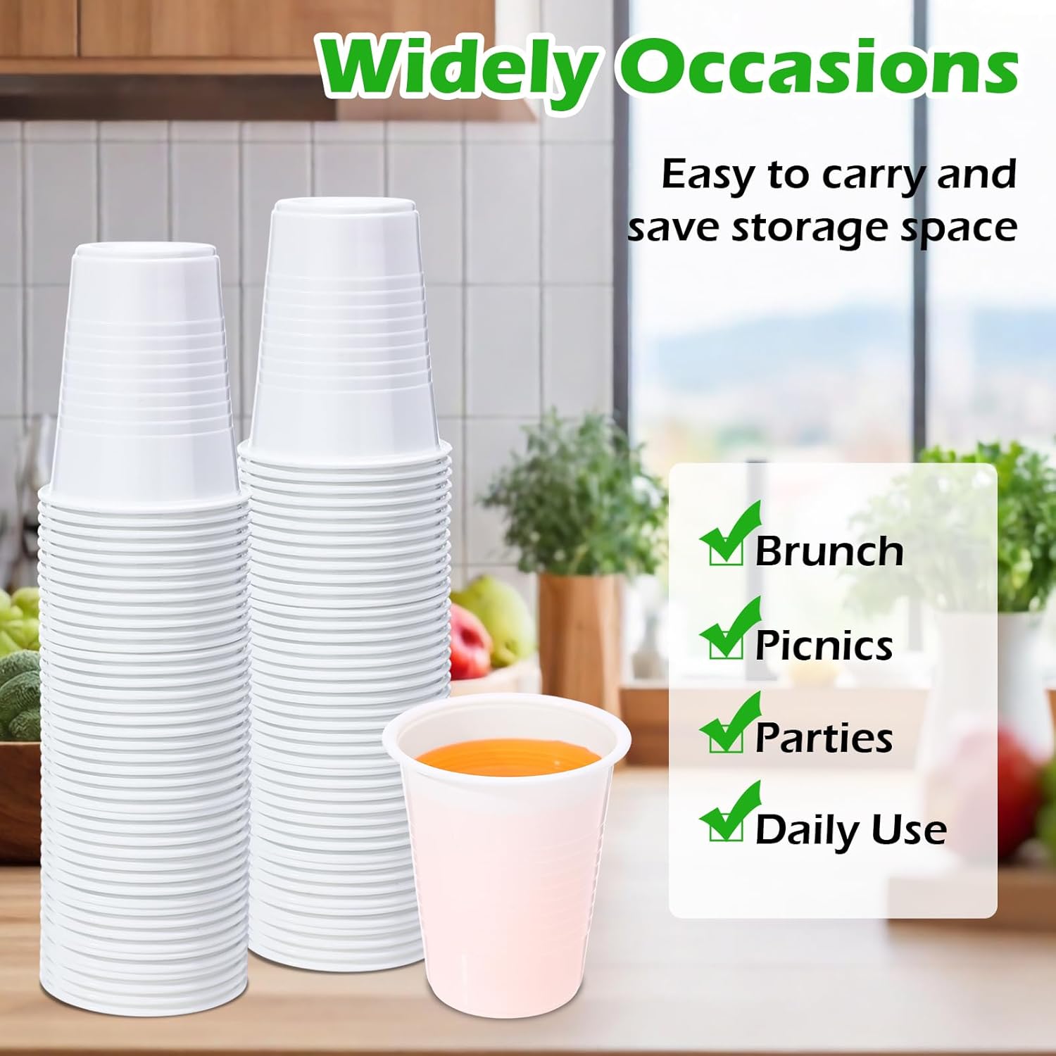 Eaasty 1000 Pcs White Plastic Cups Bulk 5 Oz/150 ml White Disposable Plastic Drinking Cups Disposable Drinking Tumblers Bulk for Tasting, Birthday Parties, Picnic, BBQ, Wedding