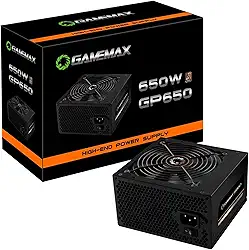 GAMEMAX Fonte Gamer GP650 80 Plus Bronze PFC Ativo Preta 650W, PRETO