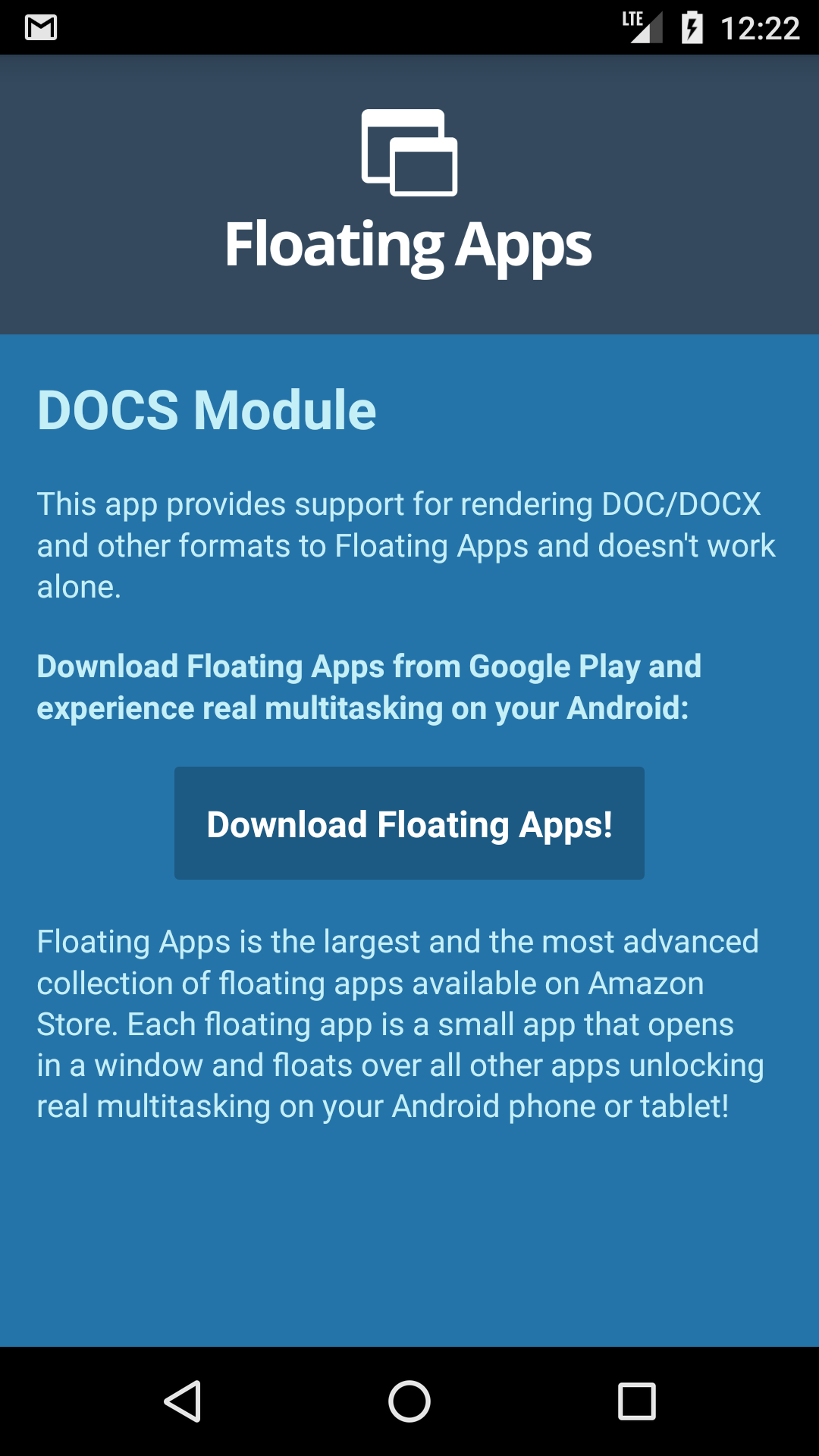 Floating Apps - DOCS module - App on Amazon Appstore